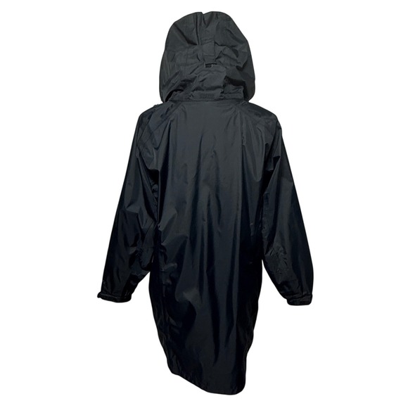 LL Bean Rain Jacket Womens Large Black Gore Tex Black Hooded Waterproof - Picture 3 of 12